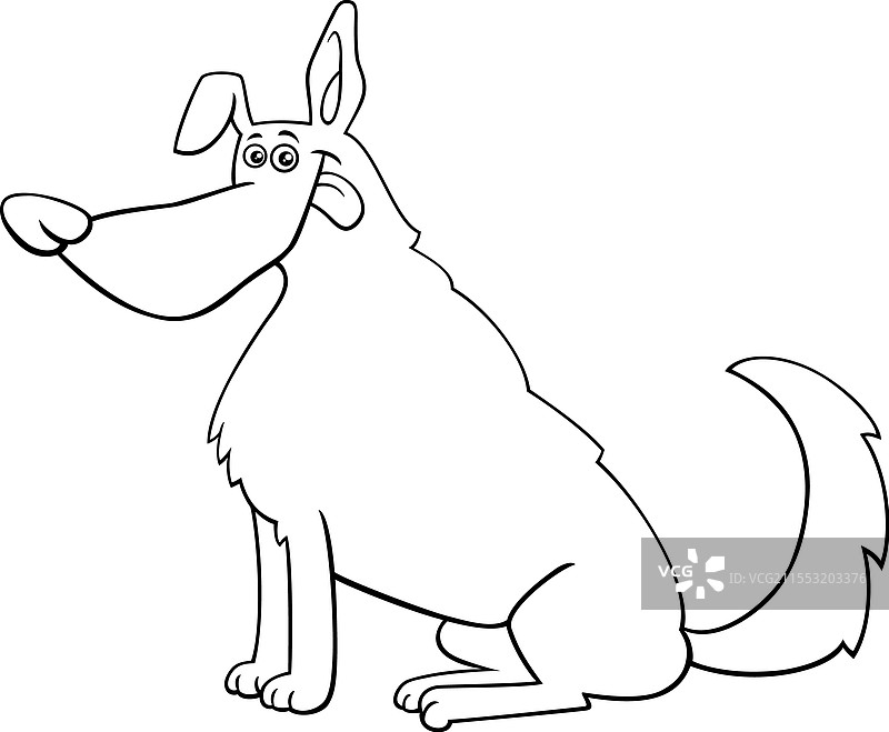 搞笑的卡通坐着的狗狗角色图片素材