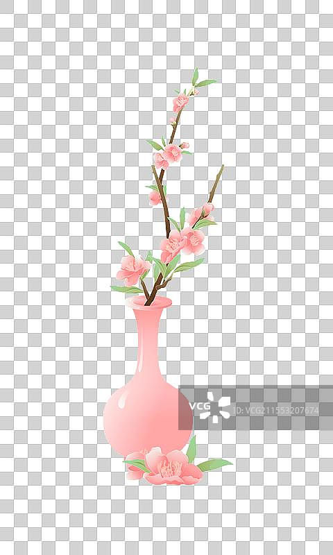 春天桃花樱花节气矢量插画图片素材