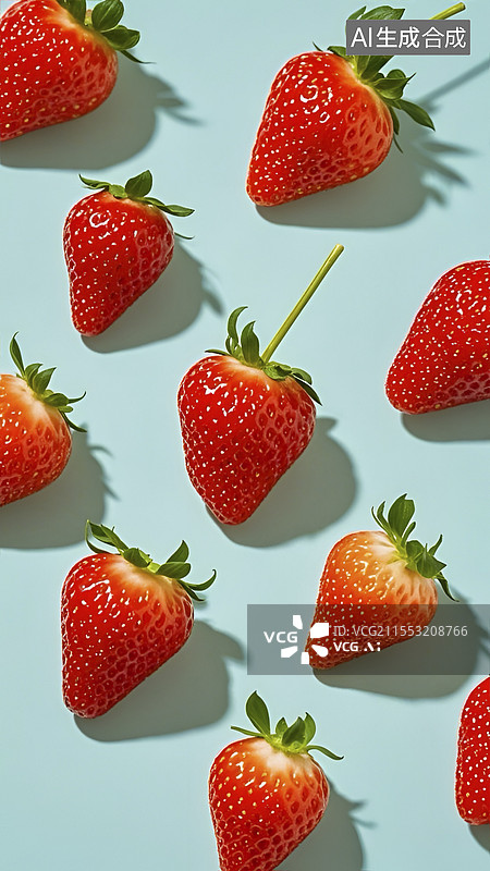 【AI数字艺术】静物草莓壁纸图片素材