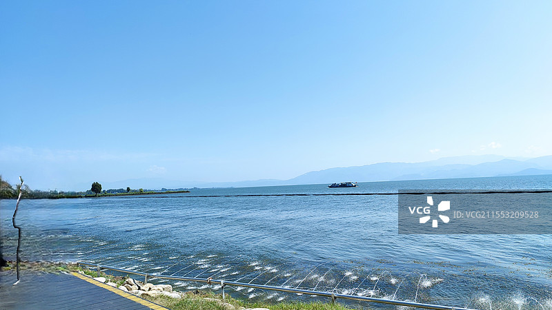 云南洱海S湾图片素材