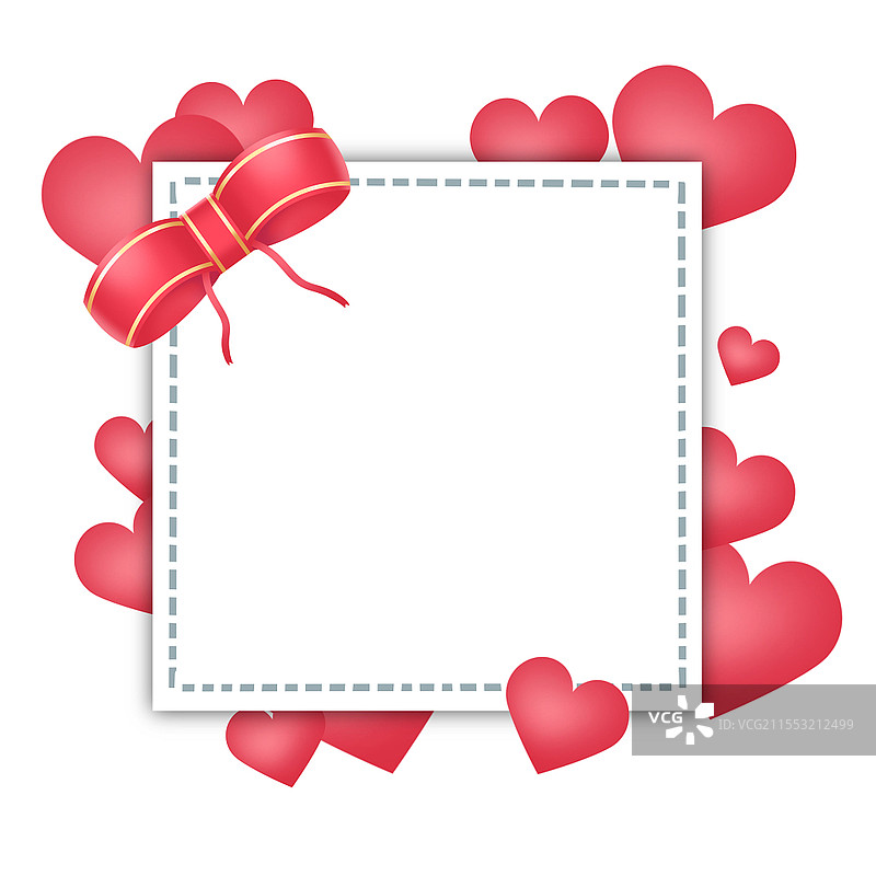 手绘爱心方形边框原创素材情人节情人浪漫图片素材