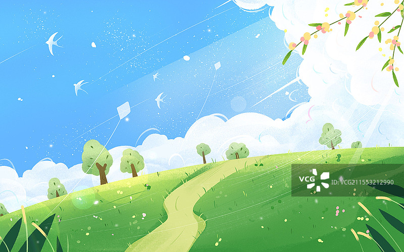 春天郊外场景春天立春春分图片素材