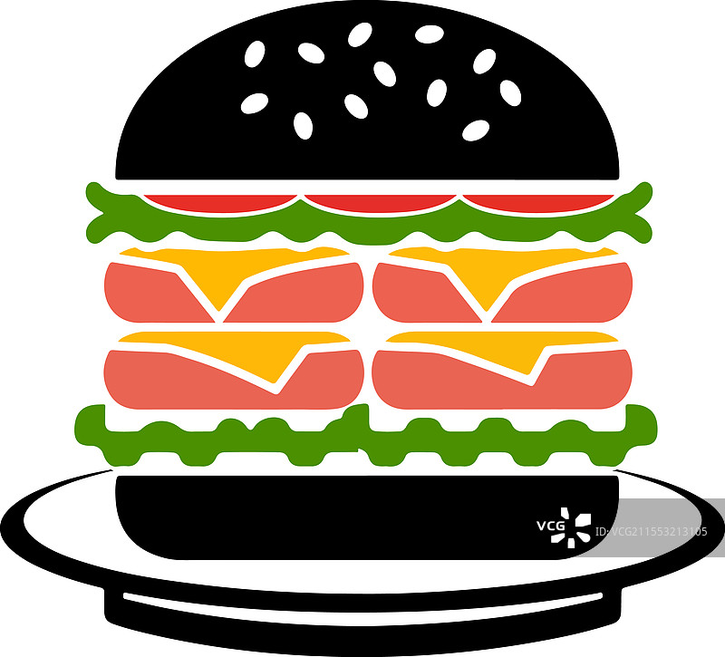 美味汉堡的剪影画图片素材