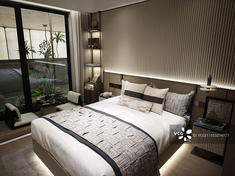 现代简约风卧室图片素材