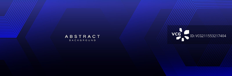 深蓝色抽象背景与六边形图案图片素材