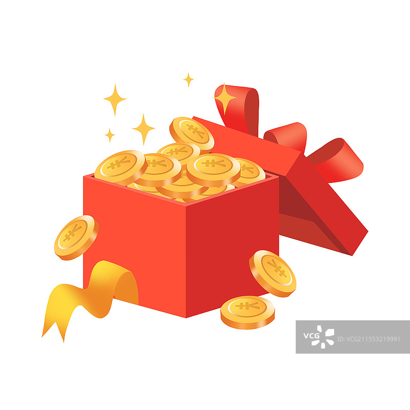 大吉开门红包手绘红包礼盒原创素材图片素材