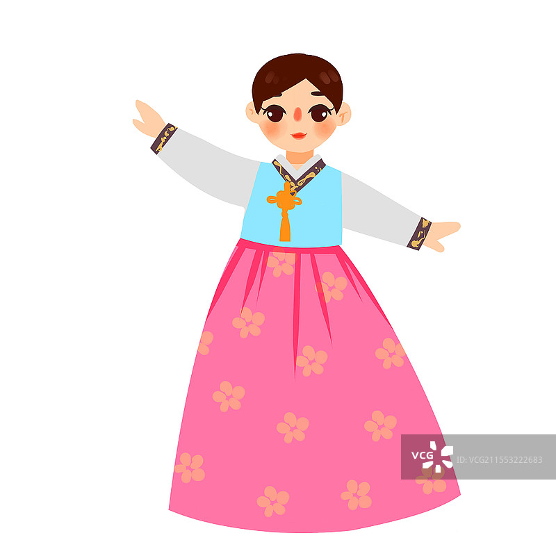 朝鲜族民族服饰卡通人物少数民族服装png素材卡通少数民族人数图片素材