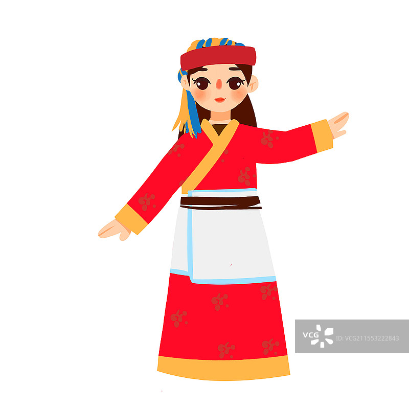 门巴族民族服饰卡通人物少数民族服装png素材卡通少数民族人数图片素材