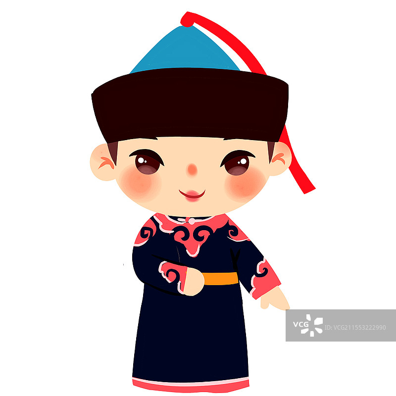 鄂温克族民族服饰Q版卡通人物少数民族服装png素材卡通少数民族人数图片素材