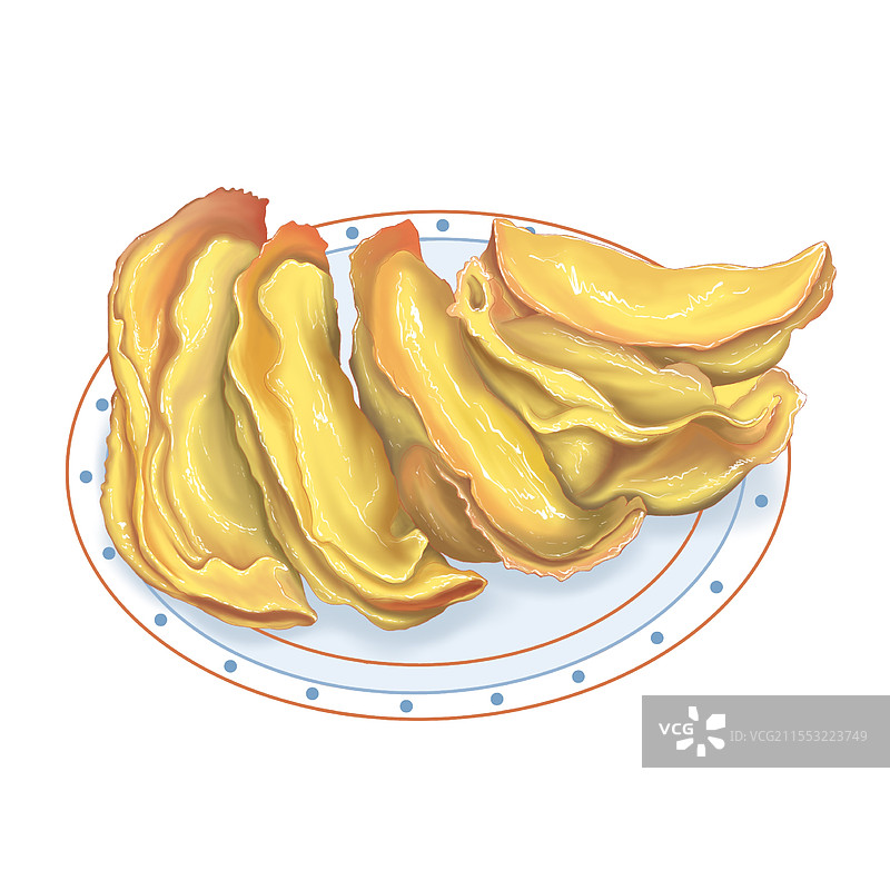 南京牛肉锅贴手绘图片素材