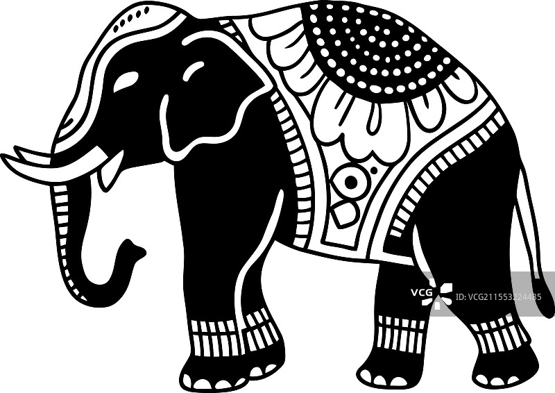 大象剪影设计图片素材