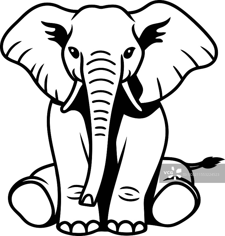 大象剪影设计图片素材