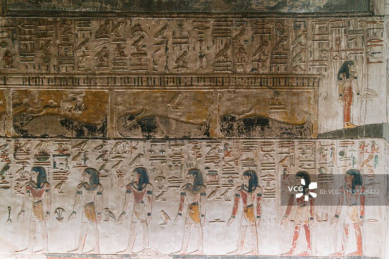 古埃及帝王谷塞提一世墓壁画图片素材