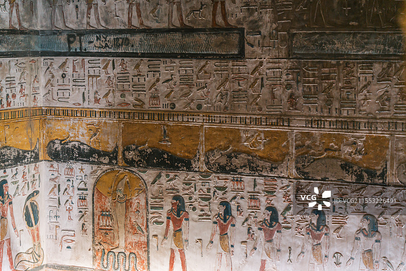 古埃及帝王谷塞提一世墓壁画图片素材