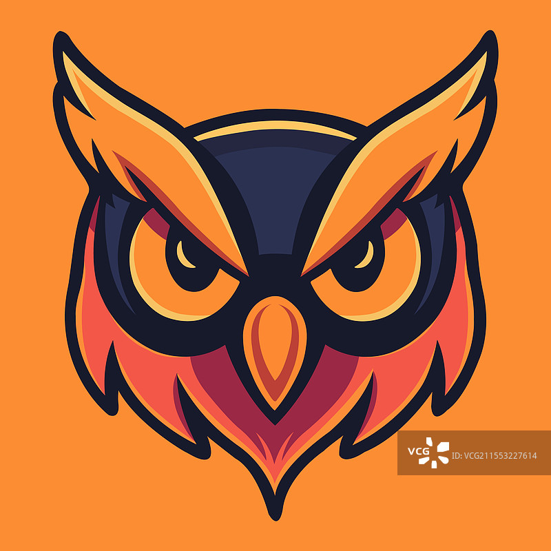 猫头鹰头部吉祥物运动标志图片素材