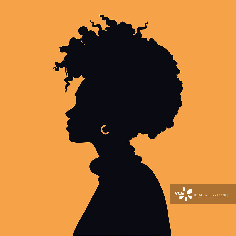 黑女人轮廓图片素材