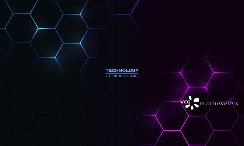 黑色六边形抽象科技背景图片素材