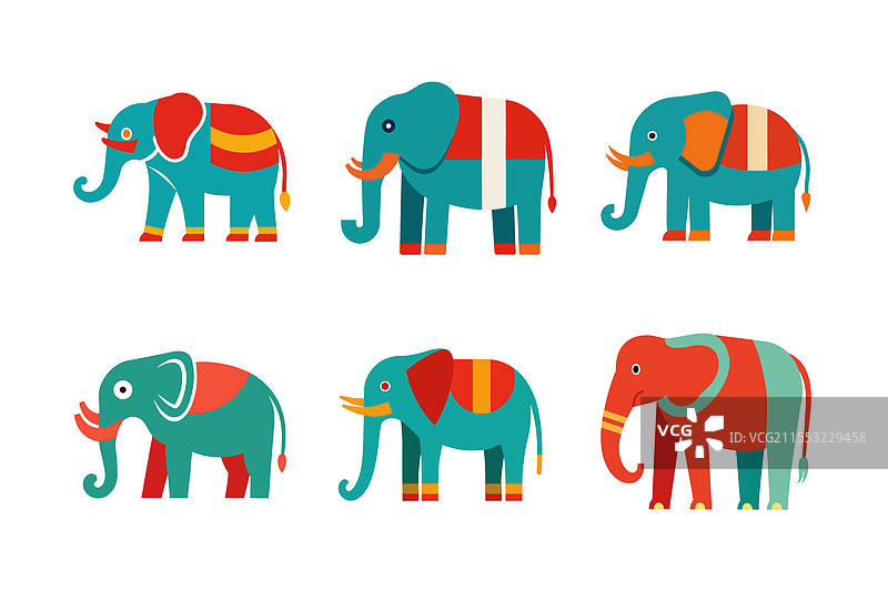 可爱的象群图片素材