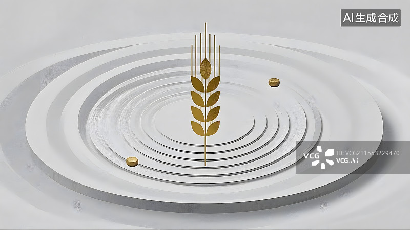 【AI数字艺术】金色麦穗的希望之光图片素材
