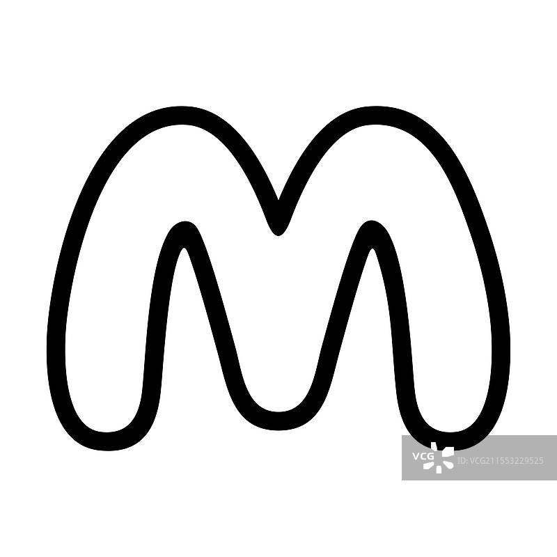 可爱的手绘字母M图片素材