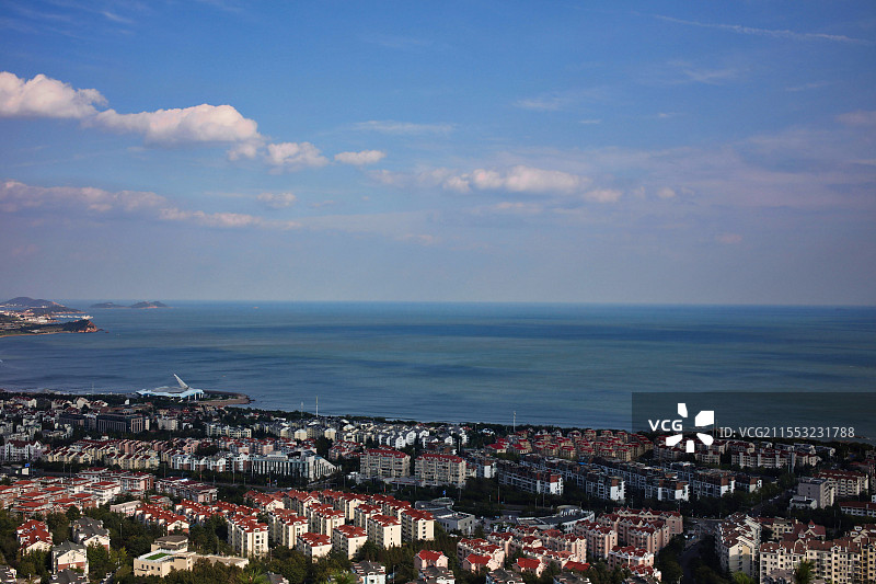 青岛浮山湾鸟瞰图片素材