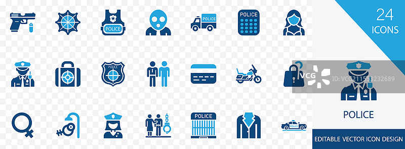 警察图标集图片素材