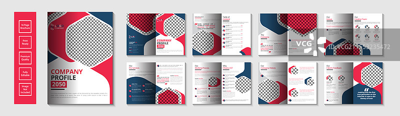 现代简约风格的16页公司宣传册图片素材