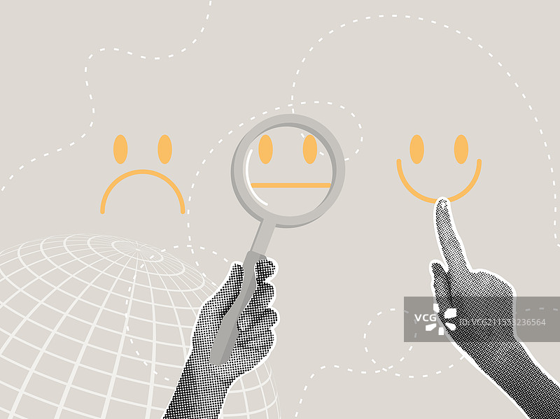 趋势半色调拼贴反馈概念客户图片素材