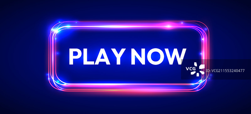 霓虹按钮立即播放图片素材