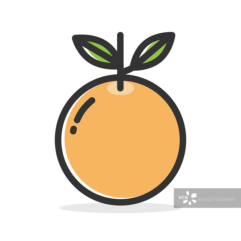 橙色水果图标，独立展示图片素材