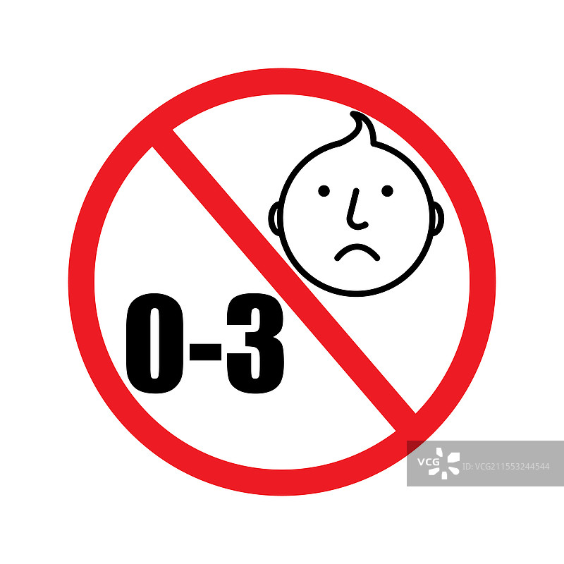 禁止婴儿图标，零到三岁警告标志图片素材