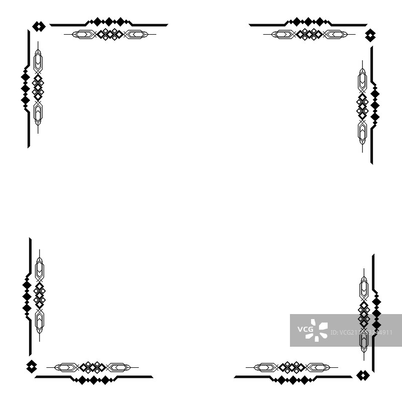 黑色线条装饰角框图片素材