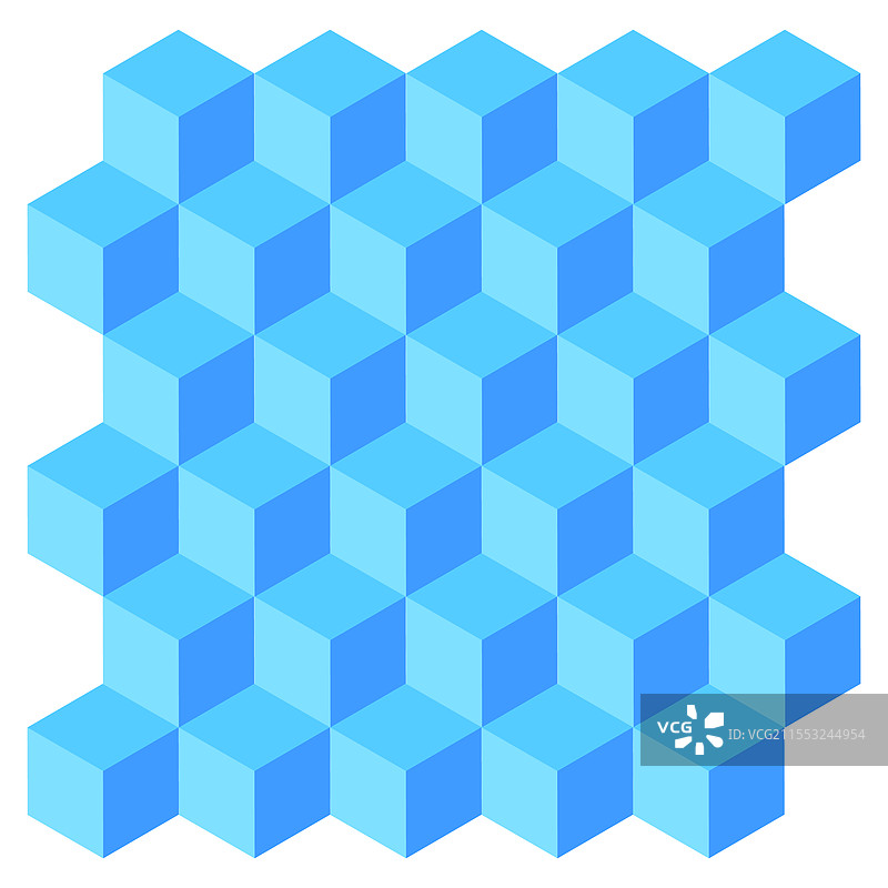 蓝色立方体图案等距几何形状图片素材