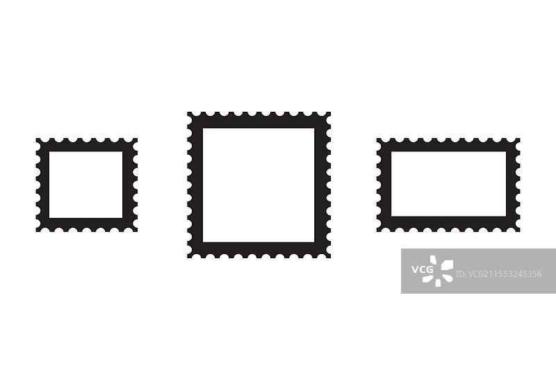 黑边方形邮票框架图片素材