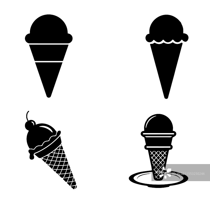 冰淇淋标志剪影艺术与图标图片素材