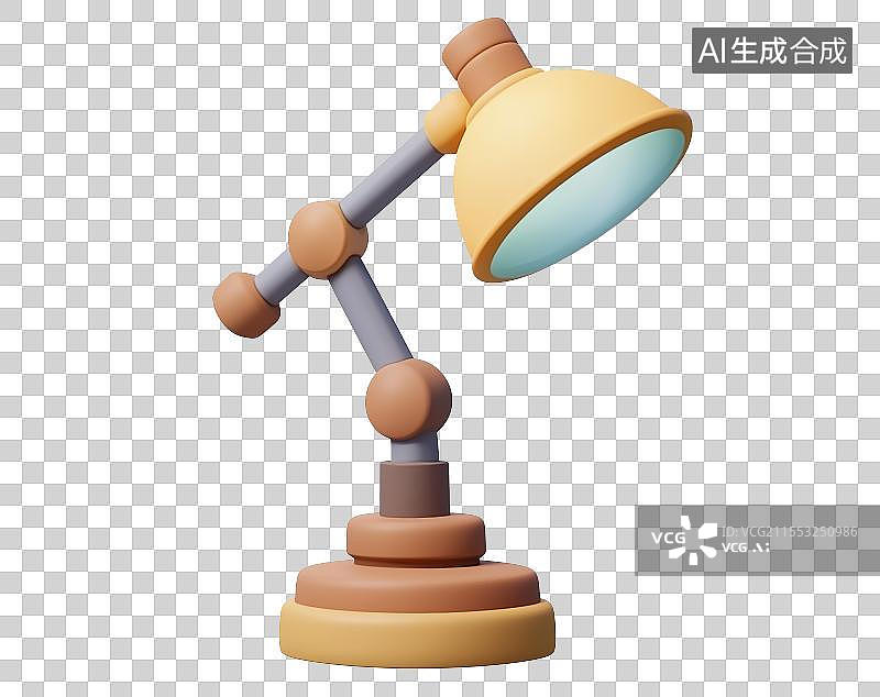 【AI数字艺术】3D粘土桌面台灯护眼灯元素图片素材