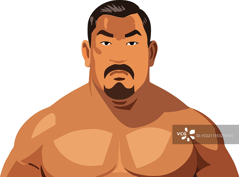 强壮的摔跤手展现力量和决心图片素材