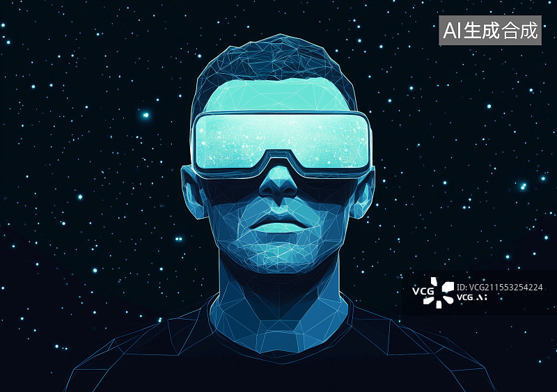 【AI数字艺术】VR眼镜虚拟角色虚拟空间元宇宙图片素材