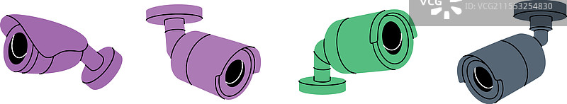 户外视频监控摄像头套件图片素材