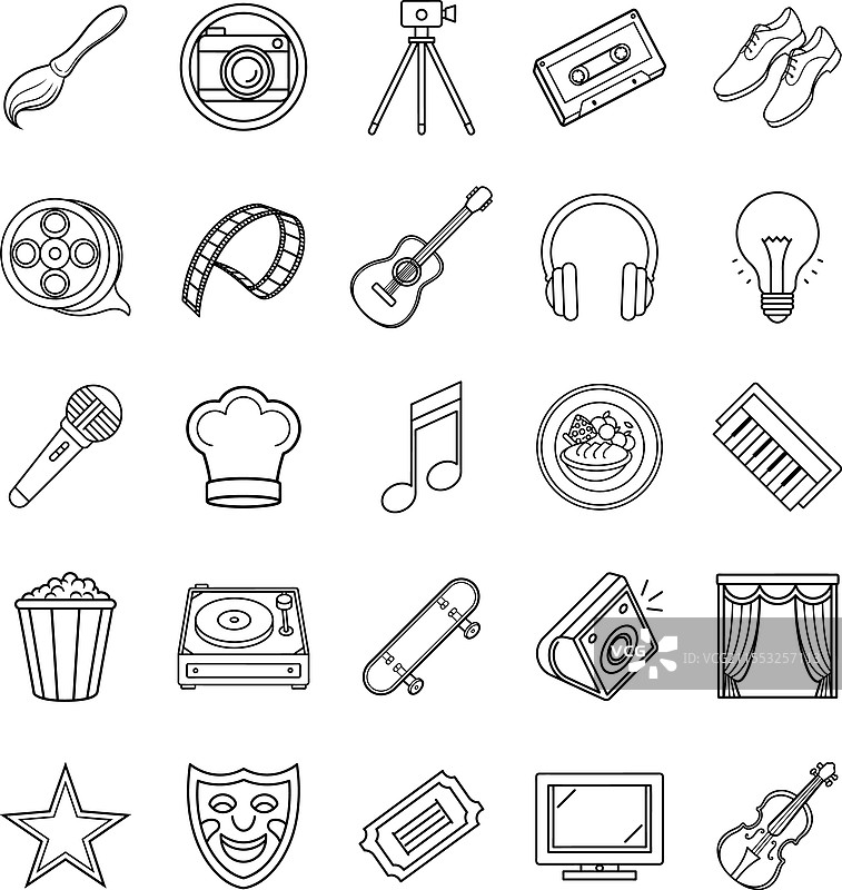 娱乐偶像、电影、音乐、艺术和烹饪图片素材