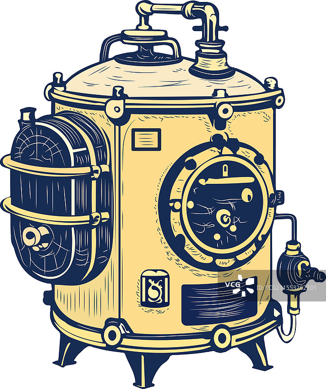 复古风格的高压灭菌器图片素材