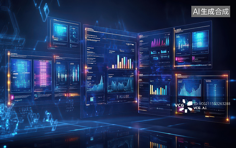 【AI数字艺术】未来科技操作控制台图片素材