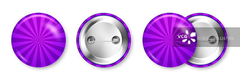 真实的彩色时尚徽章，放射状效果图片素材