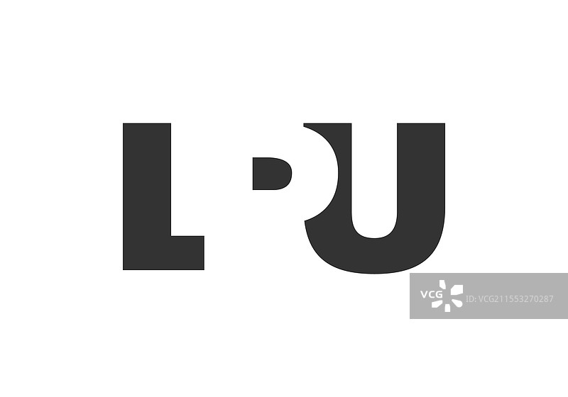 LPU标志设计，字母L、P、U采用粗体字。图片素材