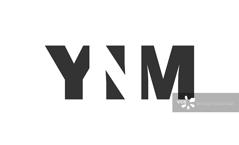 YNM标志设计，字母Y、N、M采用粗体字。图片素材