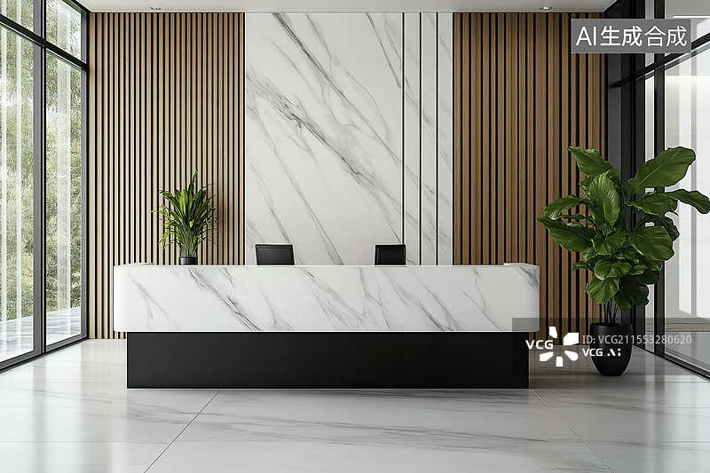【AI数字艺术】公司前台图片素材
