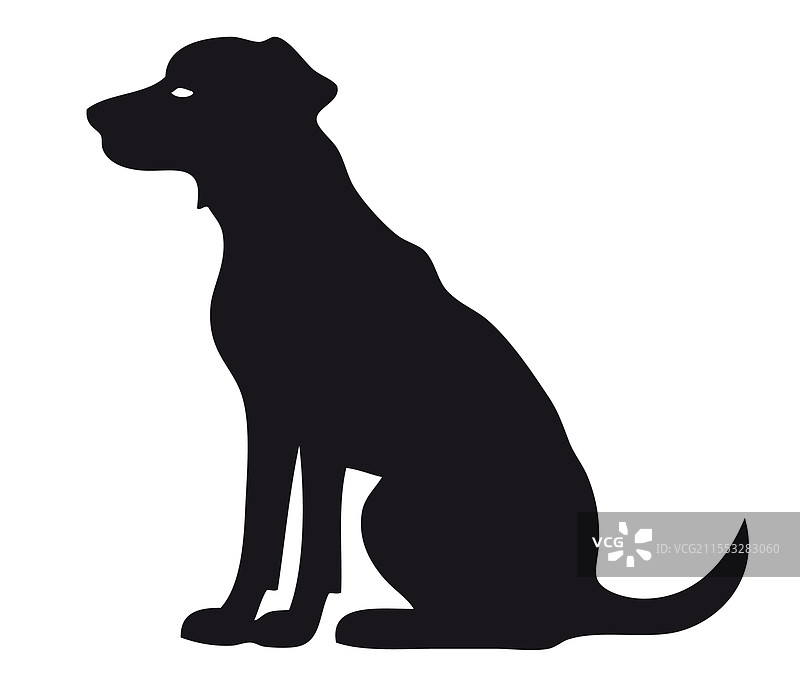 坐着的拉布拉多犬黑色剪影图片素材