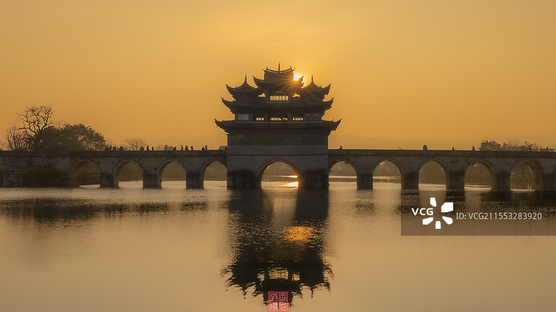 建水十七孔桥图片素材