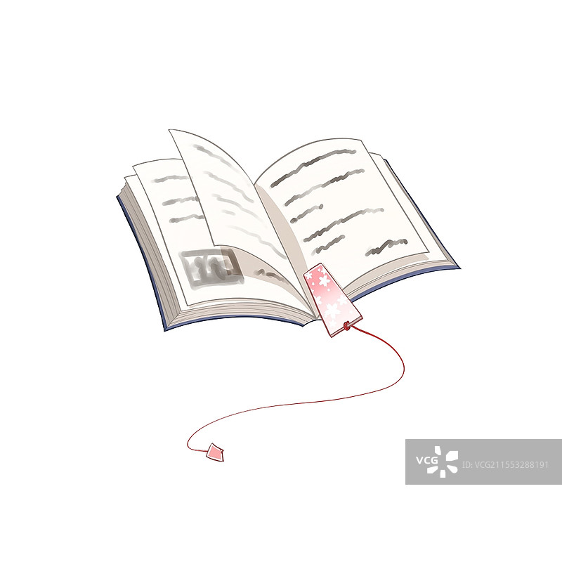 打开书籍书签书本简笔画书签PNG素材图片素材