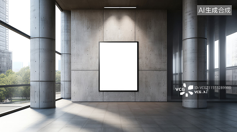 【AI数字艺术】纯色白色户外背景广告墙图片素材
